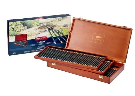  Derwent Artists Pencils 120 Wooden Box 